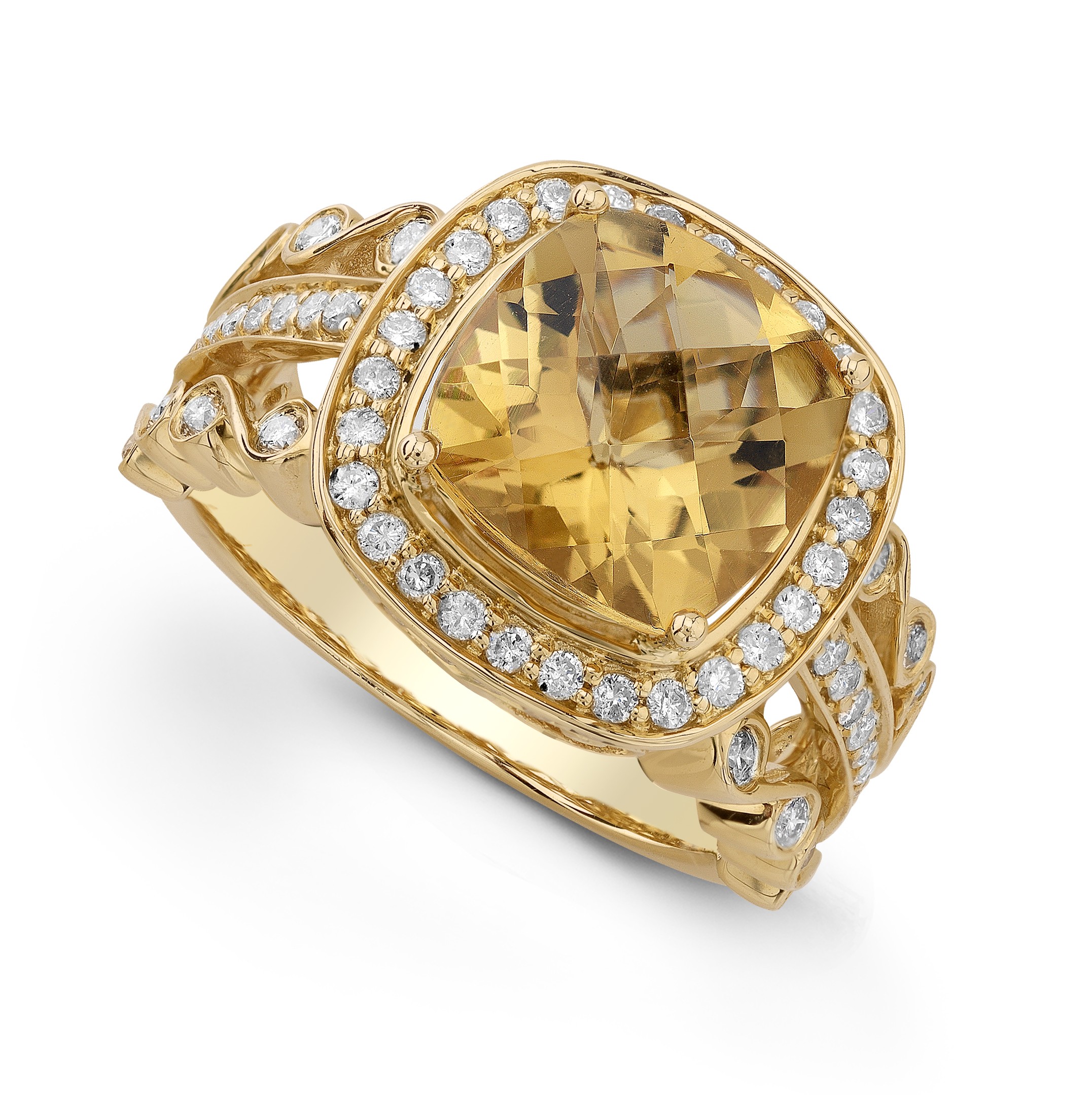 Citrine And Diaond Ring