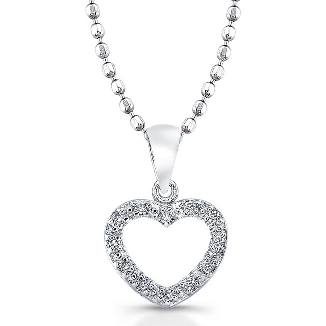 Sterling Silver Diamond Heart Pendant