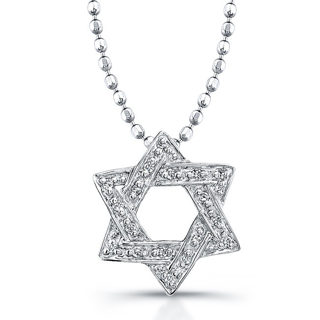 Sterling Silver Diamond Star of David Pendant