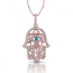 14K Rose Gold Hamsa Vintage Pendant