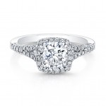  Halo Cushion Diamond Engagement Ring -Split Shank