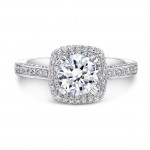 Diamond Pave Halo Engagement Ring
