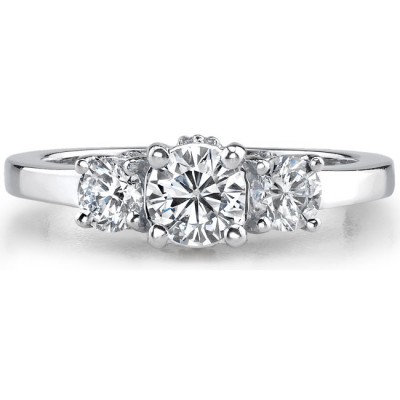 1 CTW Three Stone Diamond Engagement Ring 