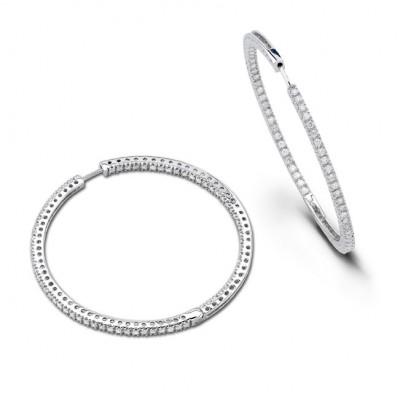 Diamond Hoops Inside Out 2.40cts