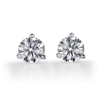 14k White Gold Diamond Stud Earrings 1.00 ct Total Weight