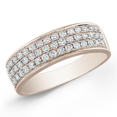 14k Rose Gold Classic Pave Band
