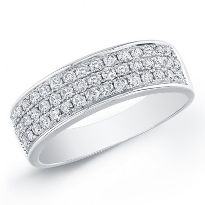 14k White Gold Classic Pave Band