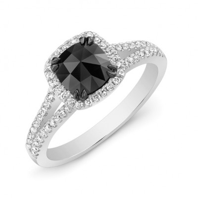 black Cushion Ring 28478
