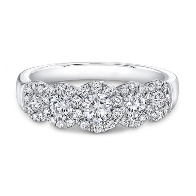 Five Stone Halo Diamond Ring