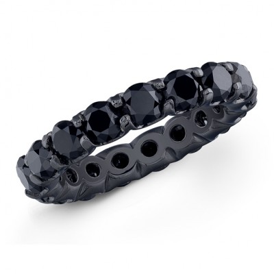 14k Black Gold Black Diamond Eternity Band