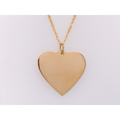 14k yellow gold engravable heart pendant
