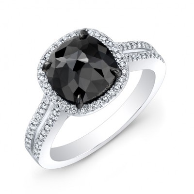 Black Diamond Engagement Ring 26189BLK