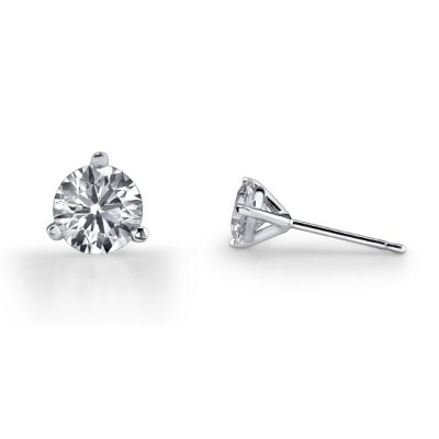 14k White Gold Diamond Martini Stud Earrings 5/8 ct Total Weight