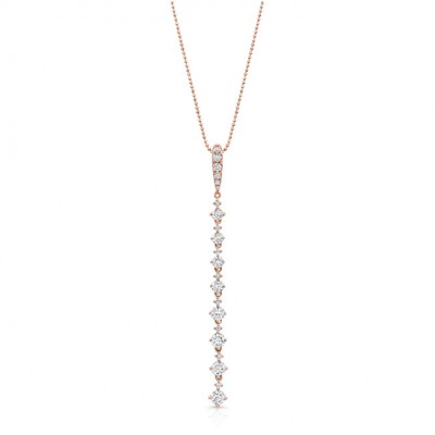 18k Rose Gold Diamond Strand Pendant
