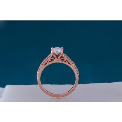 Rose Gold Vintage Moissanite Engagement Ring