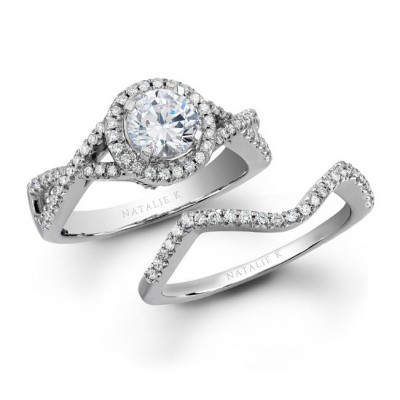 18k White Gold Elegant Prong Diamond Bridal Set NK19626WE-W