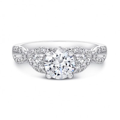 18k White Gold Split Shank White Diamond Engagement Ring NK26638