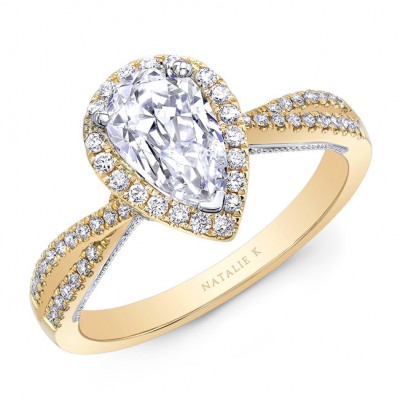 Natalie k criss cross shank ps halo engagement ring