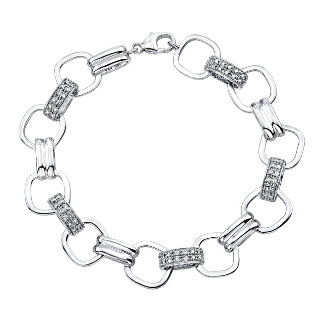 Silver Link Diamond Bracelet