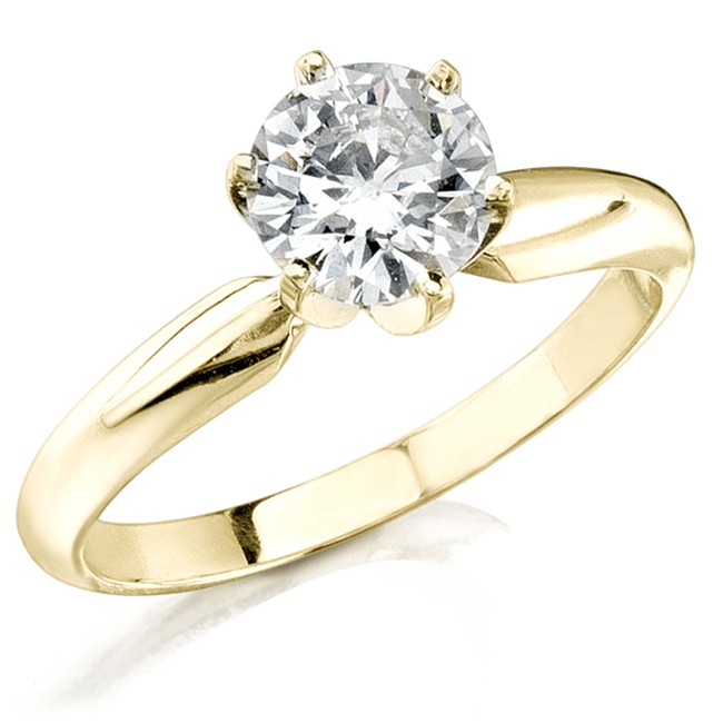 14k Yelllow Gold 1 Ct. Solitaire Diamond Ring