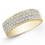 14Kt Yellow Gold Diamond Wedding Ring-Pave