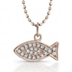 Coby Madison 14k Rose Gold Diamond Fish Pendant