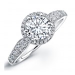  Halo Bridal Ring With Pave Shank