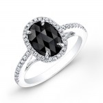 1ct Black Diamond Halo Ring
