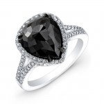 1.67ct Pear Shape Black Diamond Ring