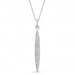 14K White Marquis Pave Diamond Necklace