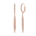 14K Rose Marquis Shape Diamond Pave Earrings