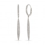 14K White Marquis Shape Diamond Pave Earrings