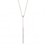 14K Rose Gold Diamond Stick Necklace