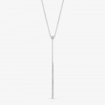 14K White Gold Diamond Stick Necklace