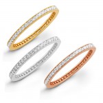 14k White, Yellow and Rose Gold Stackable Eternity Band Set