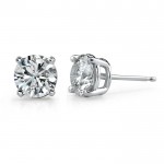 14k White Gold 4 Prong Classic Brilliant Stud Earrings 1/2ct Total Weight