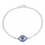 White Gold Sappihire Evil Eye Bracelet 25205S-W