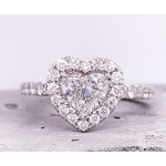 14k White Gold  Heart Shaped Engagement Ring