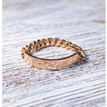 14k Rose Gold Engravable Cuban Link Ring