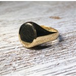 14k Yellow Gold Oval Signet Ring