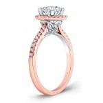 Custom order :18K ROSE AND WHITE GOLD PINK DIAMOND HALO WHITE DIAMOND GALLERY ENGAGEMENT RING deposit