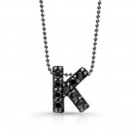 Black Diamond Initial Pendant K