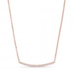 14K Rose Gold Diamond Curved Bar Necklace