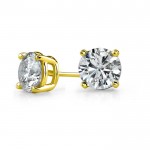 14K Yellow Gold 4 Prong Round Stud Earrings 0.15ct
