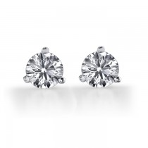 14k White Gold Diamond Stud Earrings 1.00 ct Total Weight