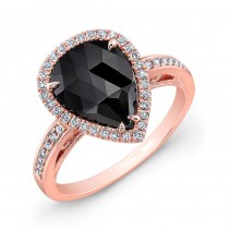 26176 Rose Gold BLK Diamond Ring