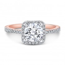 Rose Gold Halo Engagement Ring 1 CTW