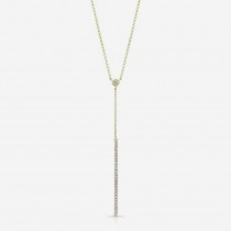 14K Yellow Gold Diamond Stick Necklace