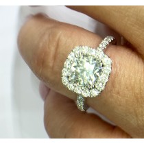 1.70 Carat Radiant Diamond Halo Ring