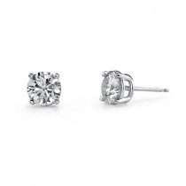 14k White Gold 4 Prong Classic Brilliant Stud Earrings 1/5 ct Total Weight